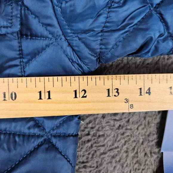 Quilted Hooded Baby Snowsuit Romper in Navy Blue - Picture 2 of 9